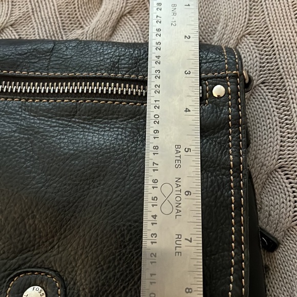 SOLD-Fossil Black Crossbody Bag with Adjustable Strap and Silver Hardware - Picture 9 of 10